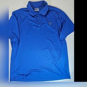 Under Armour Athletic Polo 2XL Blue Loose Fit Heatgear‎ Activewear Golf Preppy